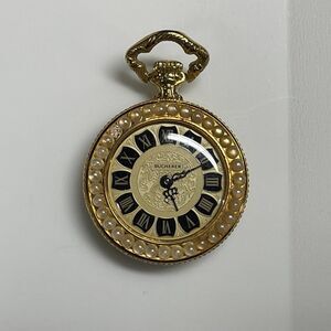 Bucherer Pendant Watch Gold Pearl Tested Working